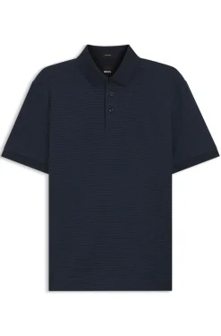 Poloshirt aus merzerisierter Baumwolle mit dreifarbigem Jacquard-Muster