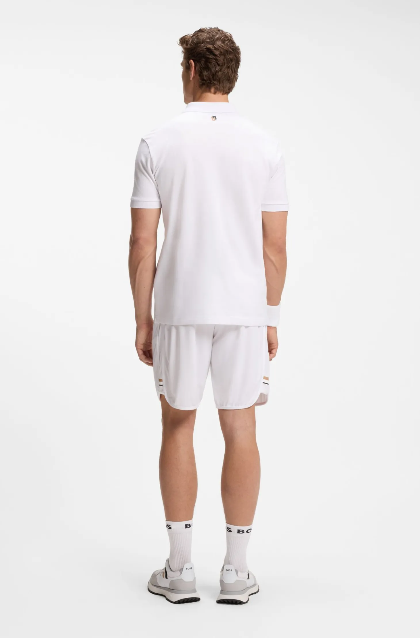Poloshirt aus Stretch-Baumwolle mit tennisinspiriertem Logo