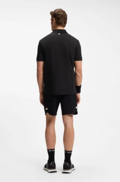 Poloshirt aus Stretch-Baumwolle mit tennisinspiriertem Logo