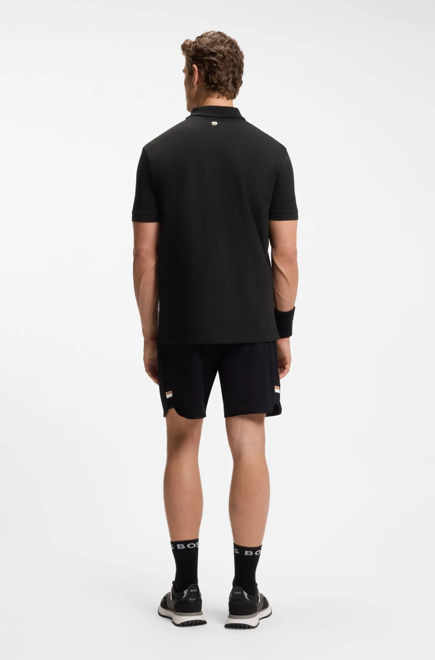 Poloshirt aus Stretch-Baumwolle mit tennisinspiriertem Logo
