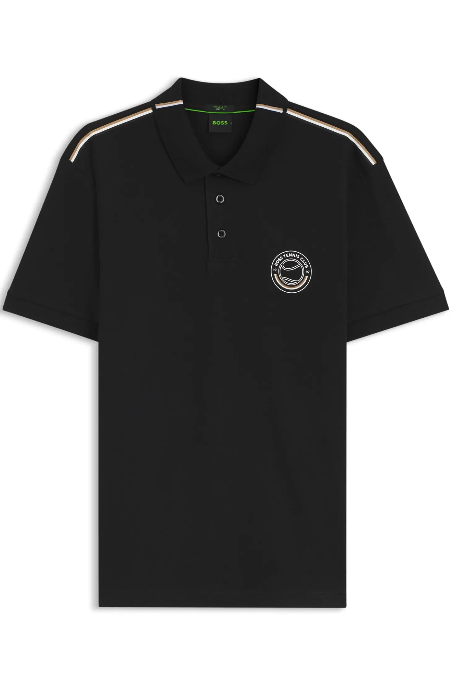 Poloshirt aus Stretch-Baumwolle mit tennisinspiriertem Logo