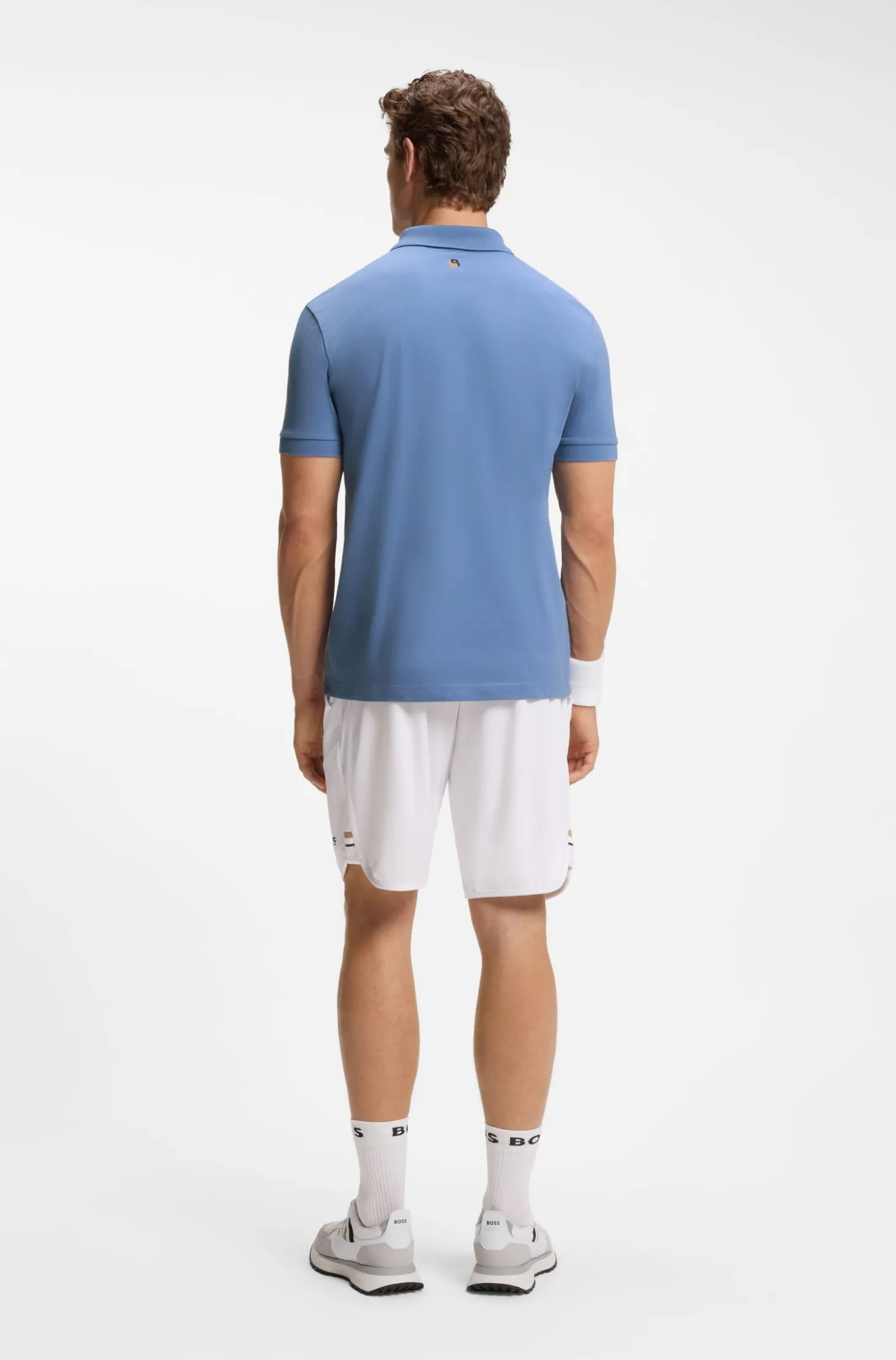 Poloshirt aus Stretch-Baumwolle mit tennisinspiriertem Logo