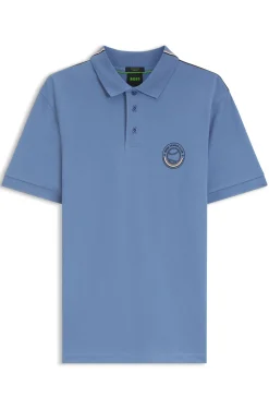 Poloshirt aus Stretch-Baumwolle mit tennisinspiriertem Logo