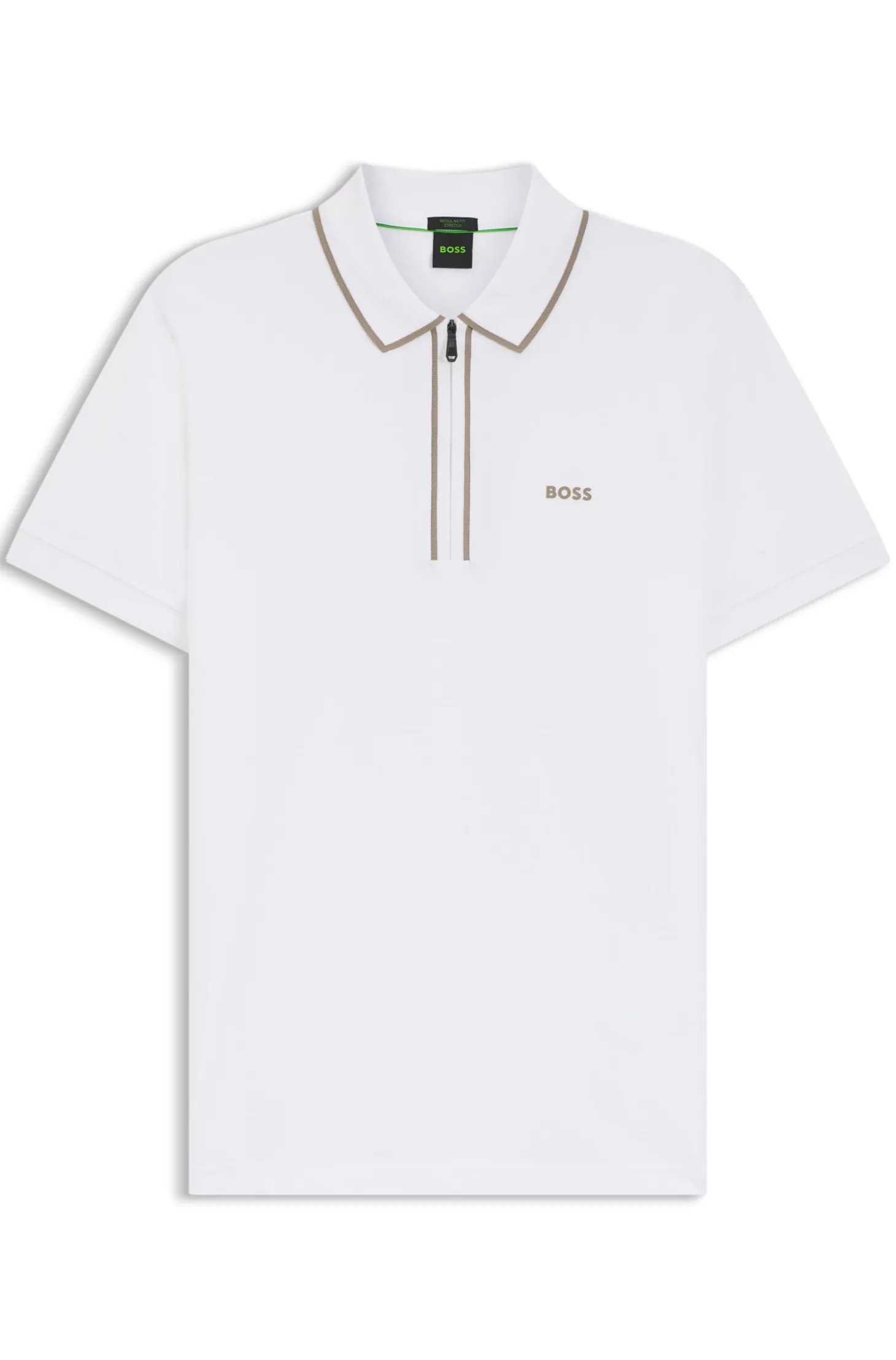 Poloshirt aus Stretch-Baumwolle mit Kontrast-Streifen