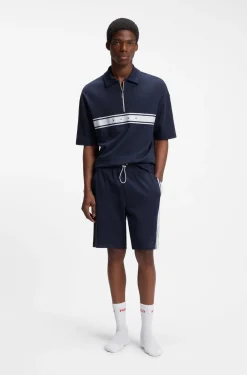 Poloshirt aus Stretch-Baumwolle mit Logo-Tape