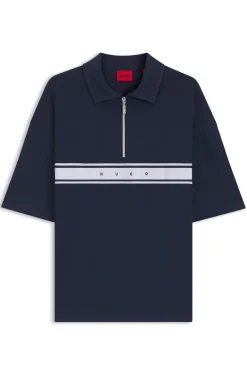 Poloshirt aus Stretch-Baumwolle mit Logo-Tape