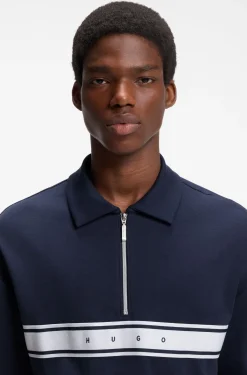 Poloshirt aus Stretch-Baumwolle mit Logo-Tape