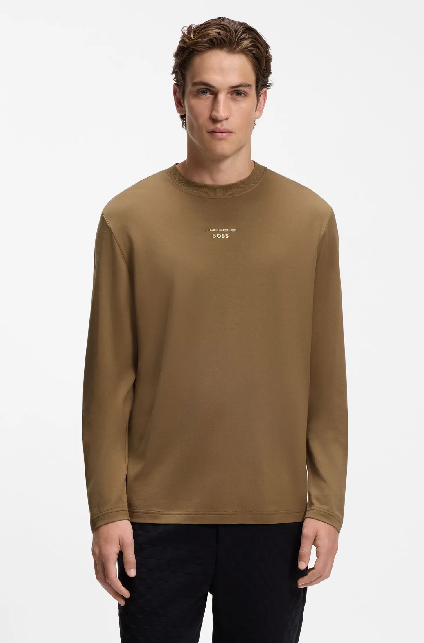 Porsche x BOSS Langarmshirt mit glänzendem Logo