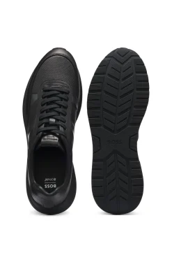 Porsche x BOSS Ledersneakers mit perforierten Details