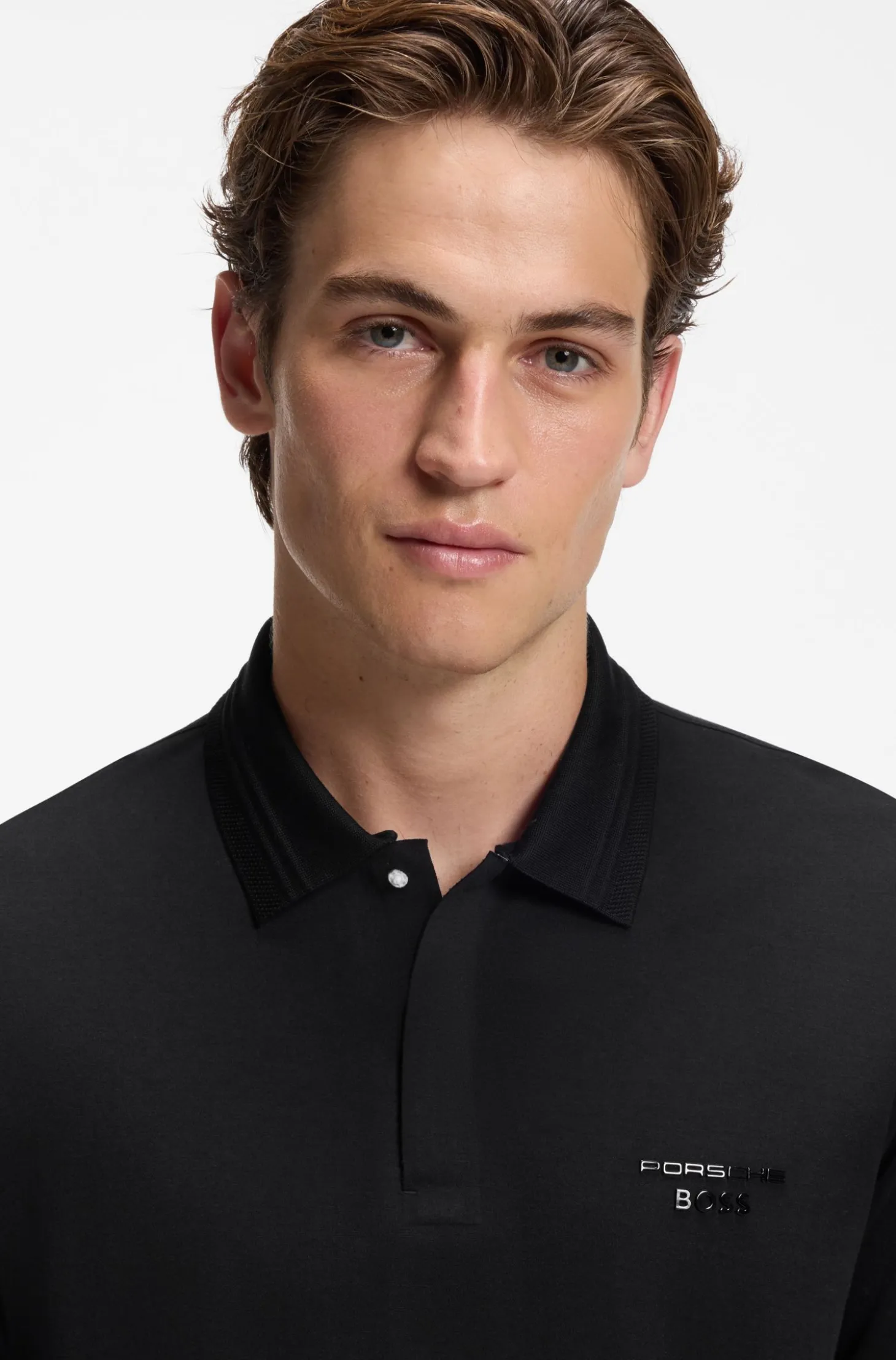 Porsche x BOSS Poloshirt mit glänzendem Logo