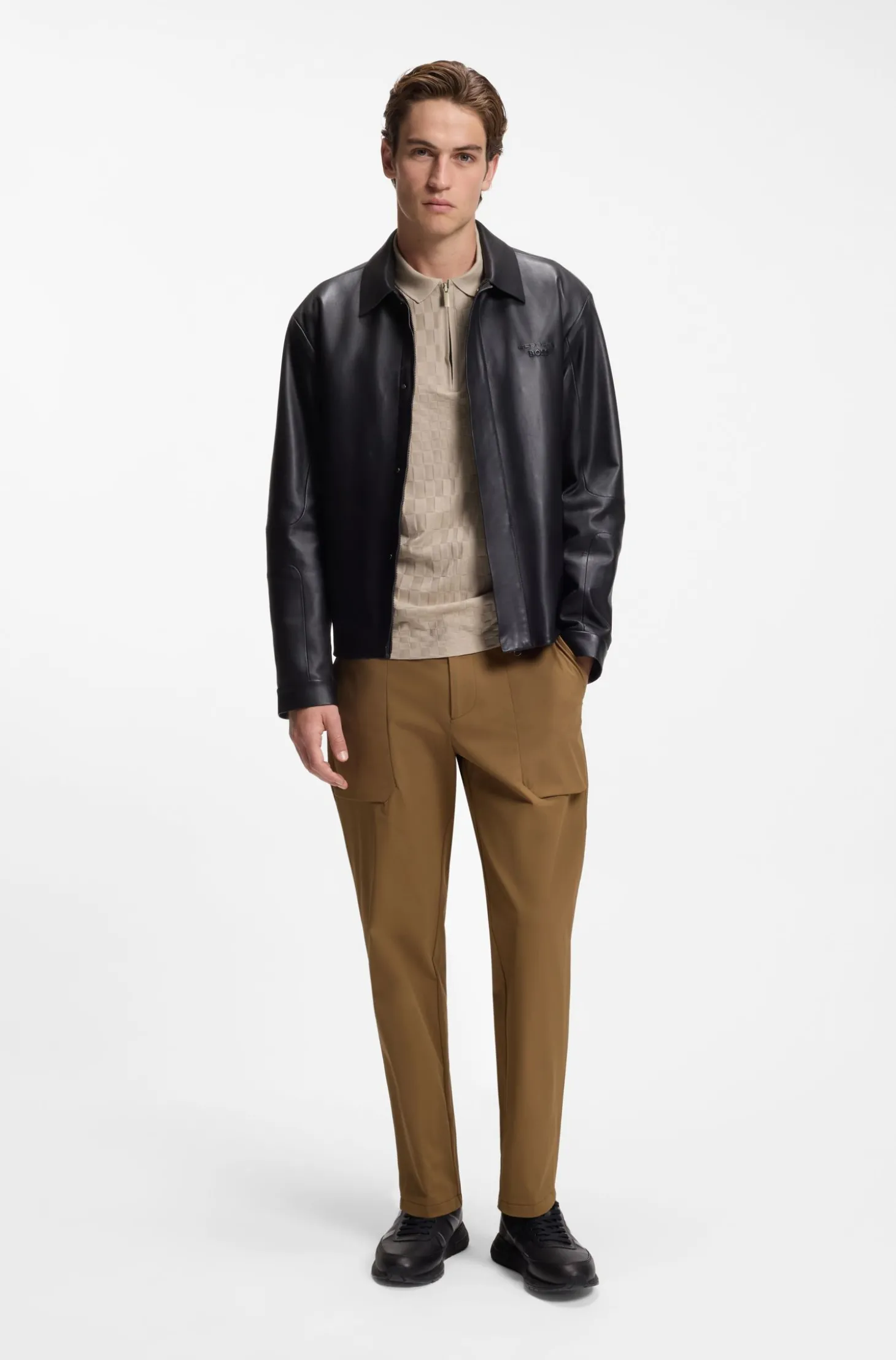Porsche x BOSS Poloshirt mit Pasha-Muster