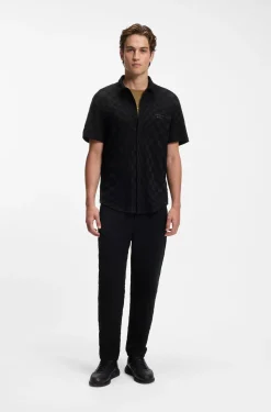 Porsche x BOSS Regular-Fit Hemd aus Baumwoll-Jacquard