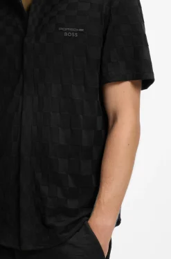 Porsche x BOSS Regular-Fit Hemd aus Baumwoll-Jacquard