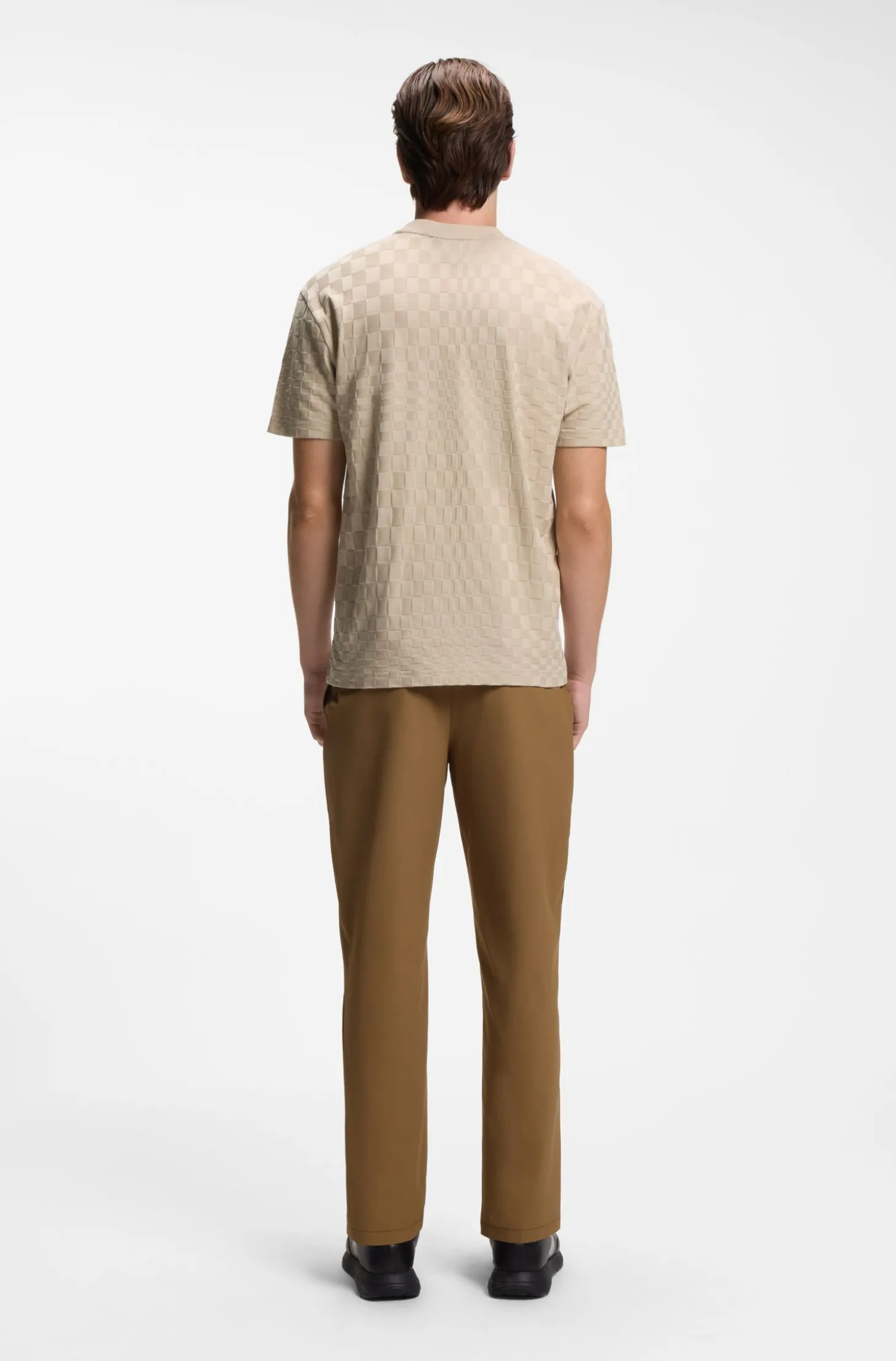 Porsche x BOSS T-Shirt aus Baumwolle mit Pasha-Muster