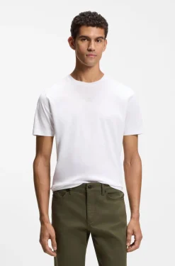 Porsche x BOSS T-Shirt aus merzerisierter Baumwolle mit Grafik-Print auf der Rückseite