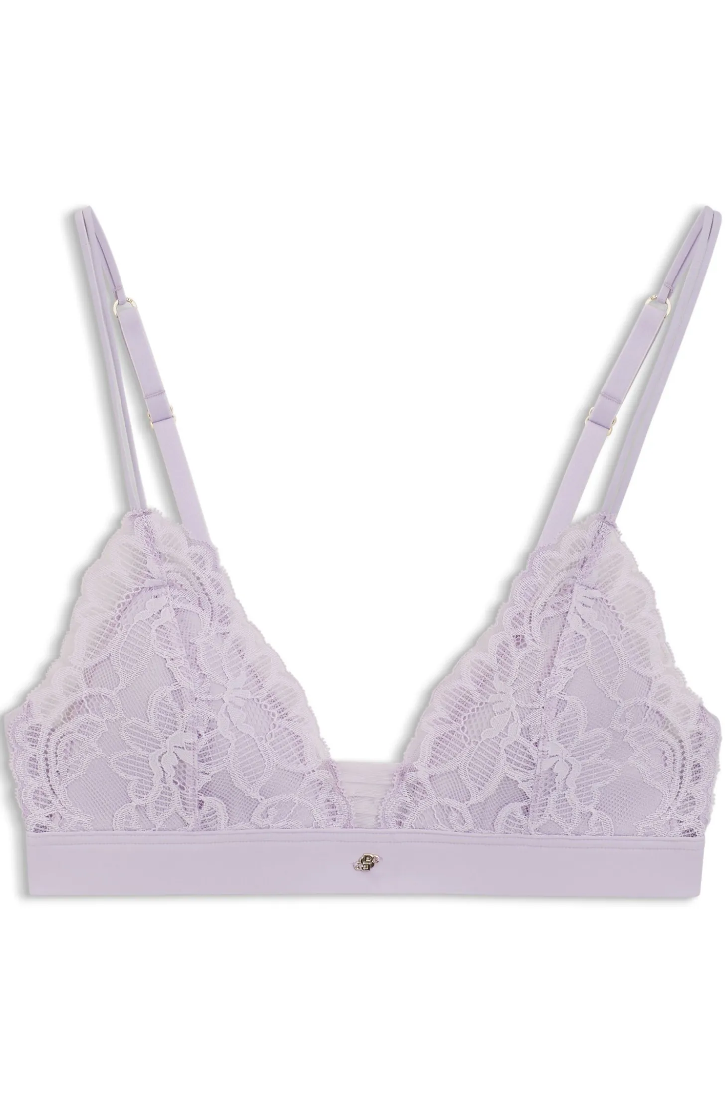 Premium Spitzen-Bralette mit plissiertem Mesh