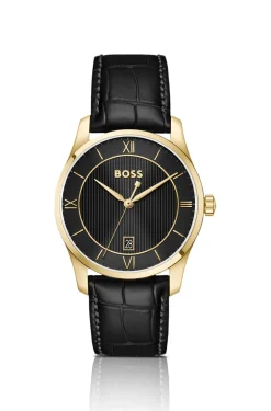 Principle Prestige Uhr mit schwarzem strukturiertem Zifferblatt