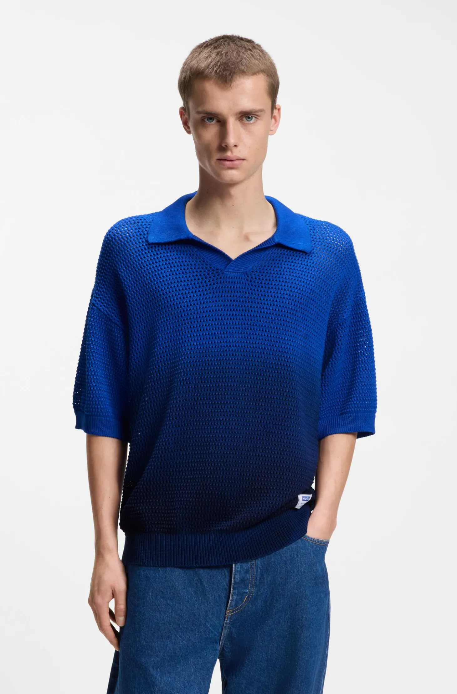 Pullover aus Baumwolle mit Dip-Dye-Effekt