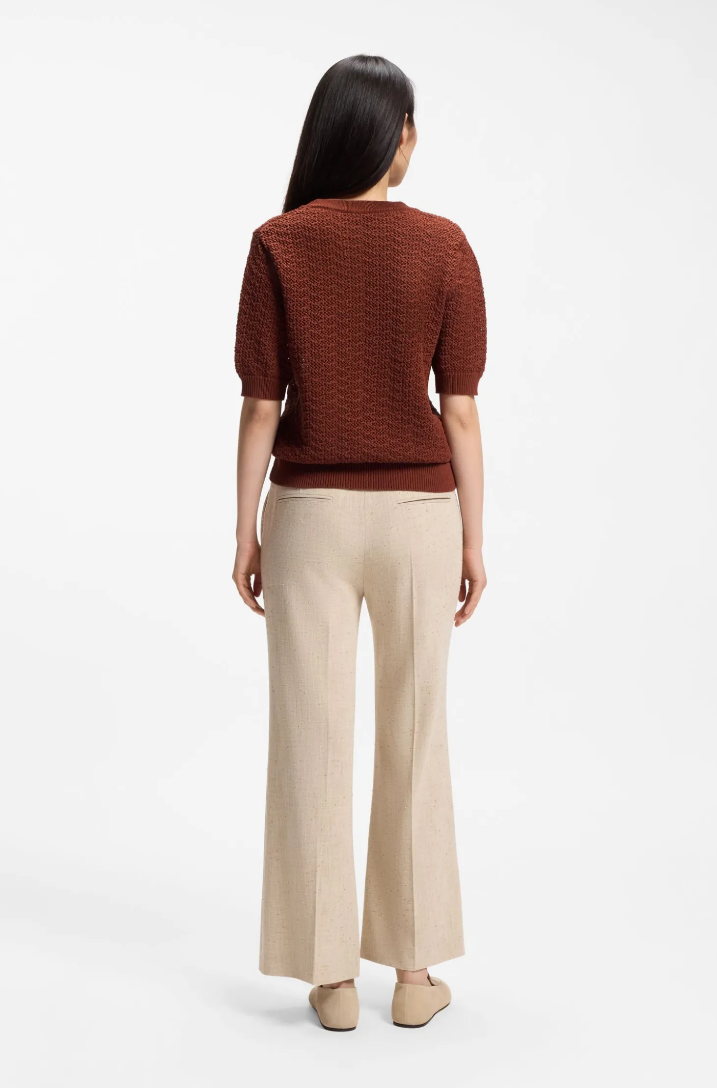 Pullover aus Baumwolle mit feiner Spitzenstruktur