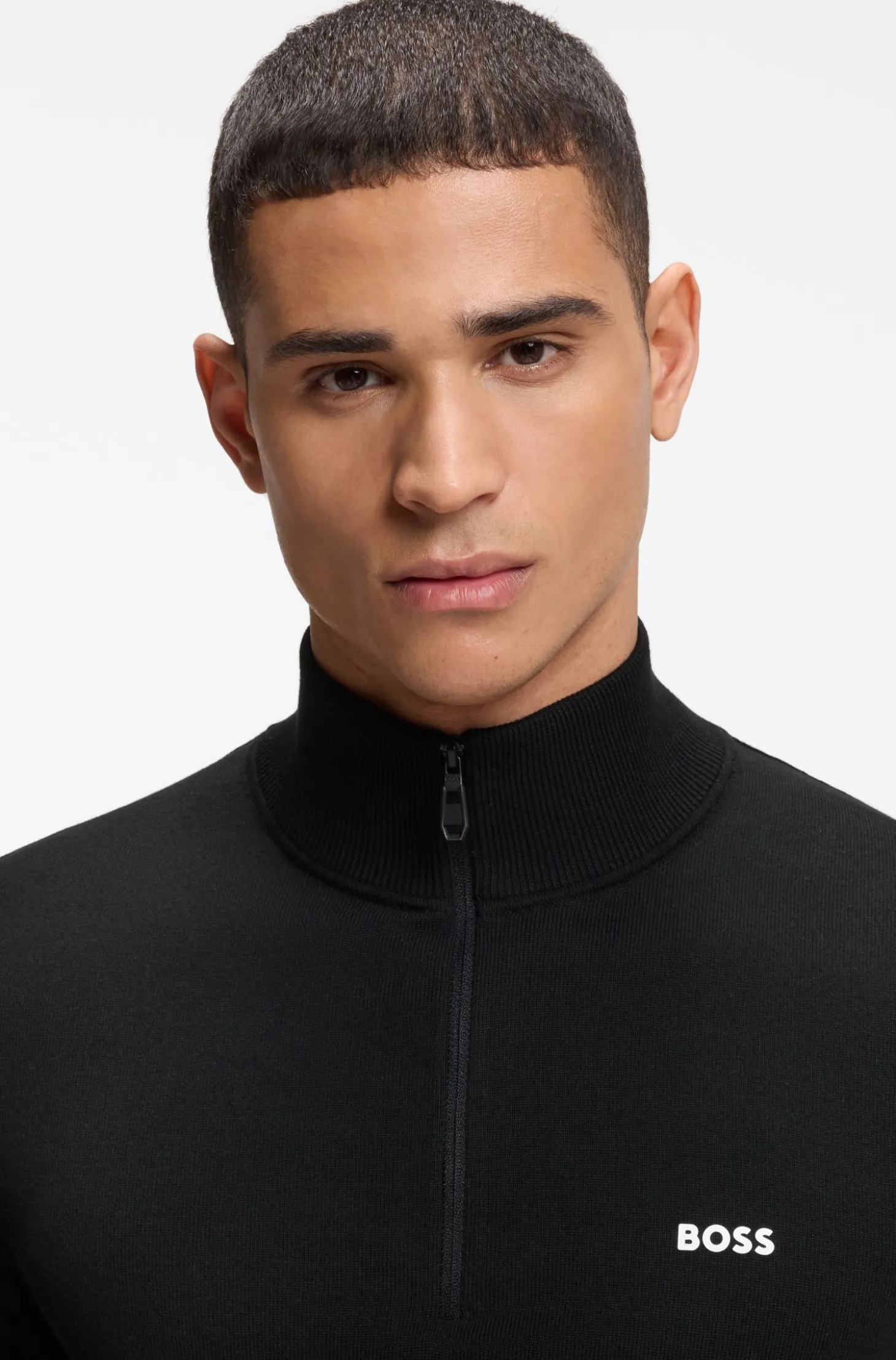 Pullover aus Baumwolle mit kurzem Reißverschluss