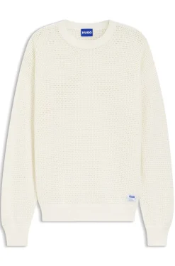 Pullover aus Baumwolle mit perforiertem Strick