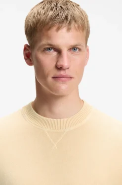 Pullover aus Baumwolle mit Ripp-Details an den Seitennähten