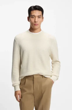 Pullover aus Baumwolle mit Strickstruktur