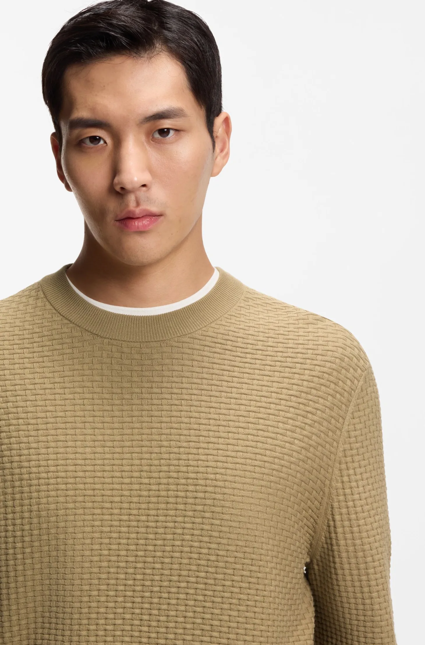 Pullover aus Baumwolle mit Strickstruktur