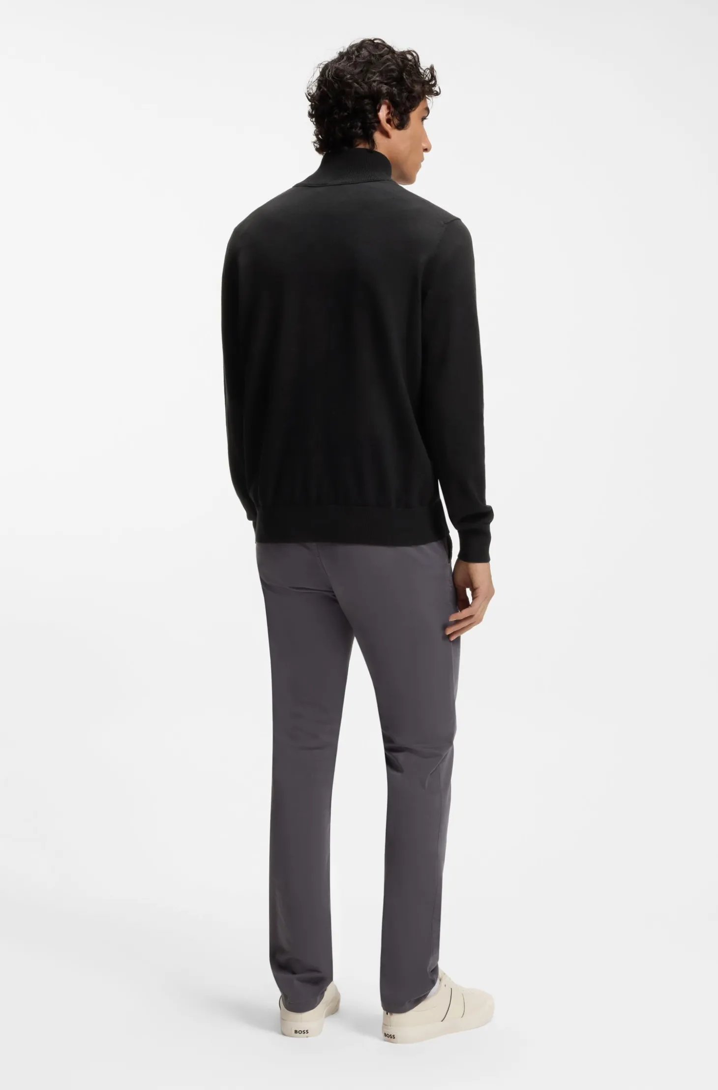 Pullover aus Baumwolle und Kaschmir mit Troyerkragen