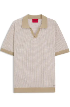 Pullover aus Baumwolle und Leinen mit Johnny-Kragen