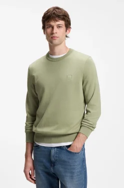 Pullover aus Baumwoll-Mix mit Logo-Patch