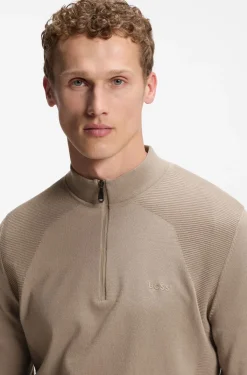 Pullover aus Baumwoll-Mix mit Troyerkragen