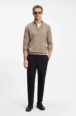 Pullover aus Baumwoll-Mix mit Troyerkragen