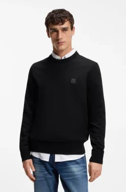 Pullover aus Baumwoll-Mix mit Logo-Patch