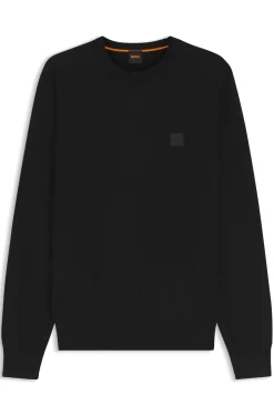 Pullover aus Baumwoll-Mix mit Logo-Patch