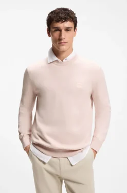 Pullover aus Baumwoll-Mix mit Logo-Patch