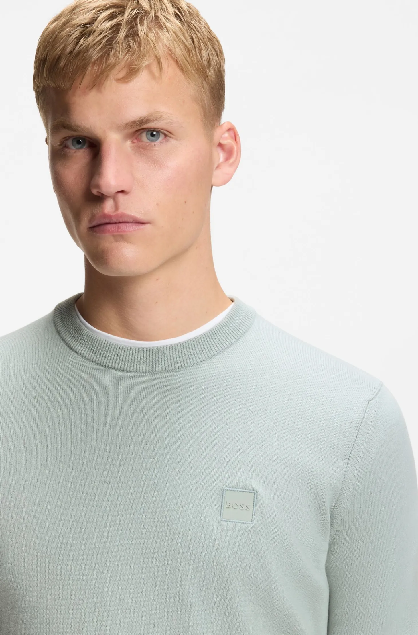 Pullover aus Baumwoll-Mix mit Logo-Patch