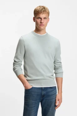 Pullover aus Baumwoll-Mix mit Logo-Patch