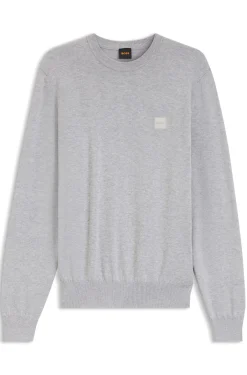 Pullover aus Baumwoll-Mix mit Logo-Patch