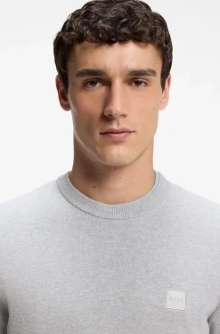 Pullover aus Baumwoll-Mix mit Logo-Patch