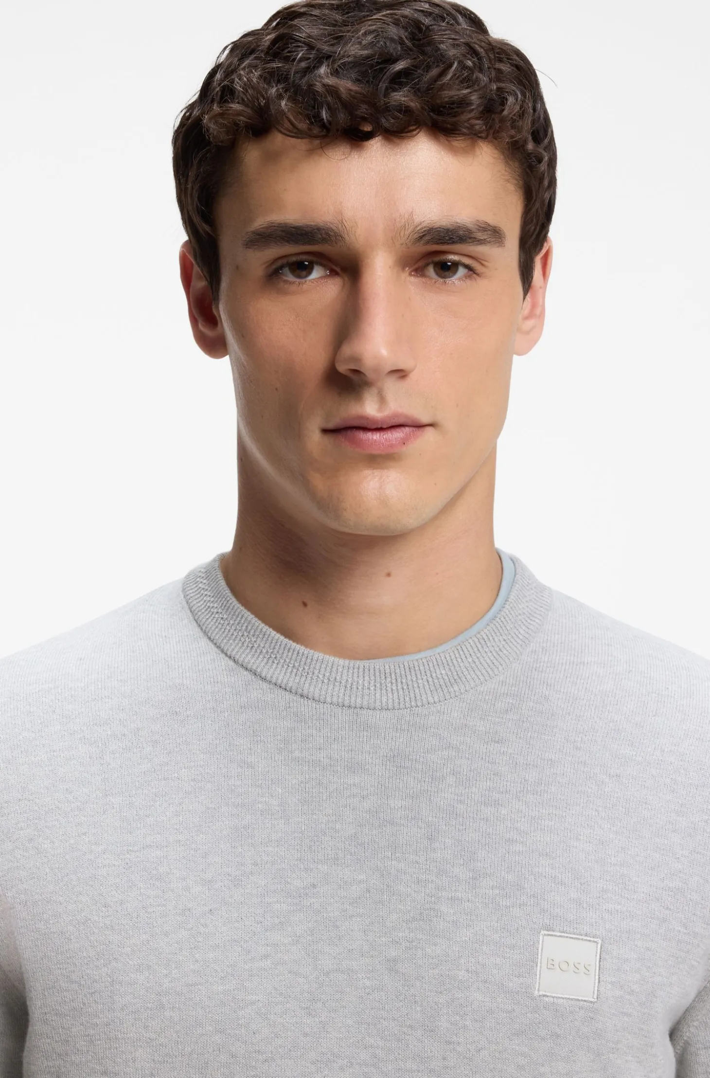 Pullover aus Baumwoll-Mix mit Logo-Patch