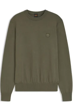 Pullover aus Baumwoll-Mix mit Logo-Patch