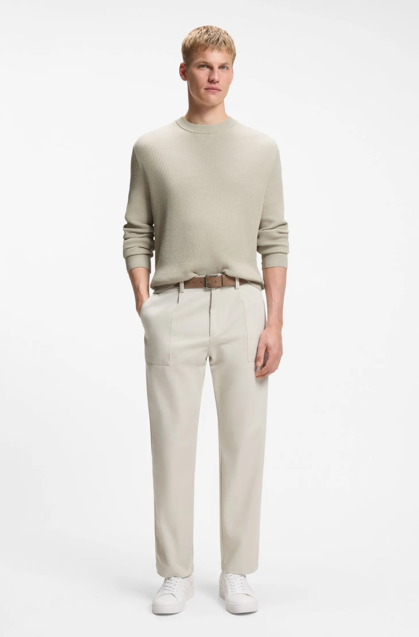 Pullover aus Baumwoll-Mix mit Rippstrick