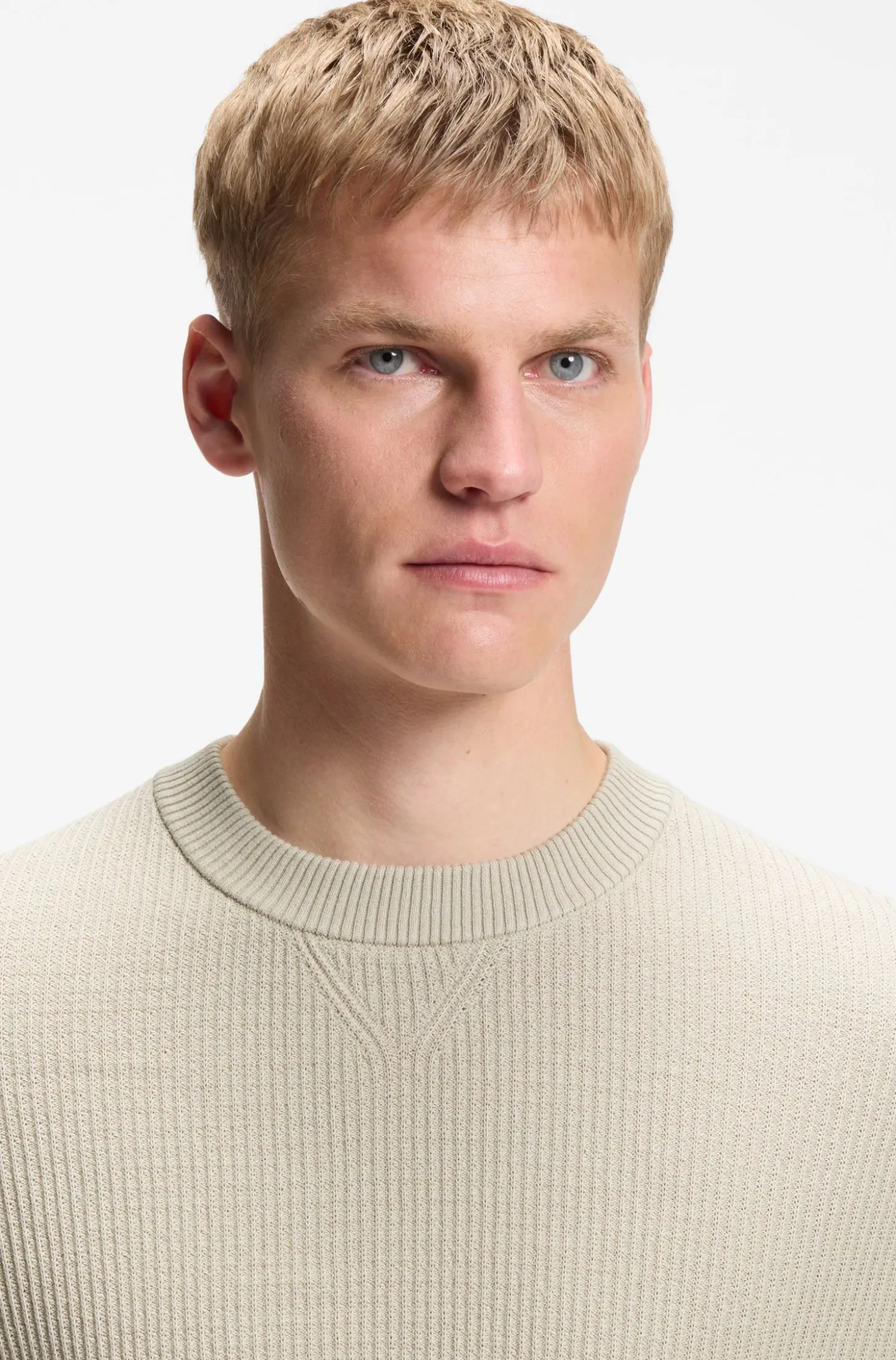 Pullover aus Baumwoll-Mix mit Rippstrick