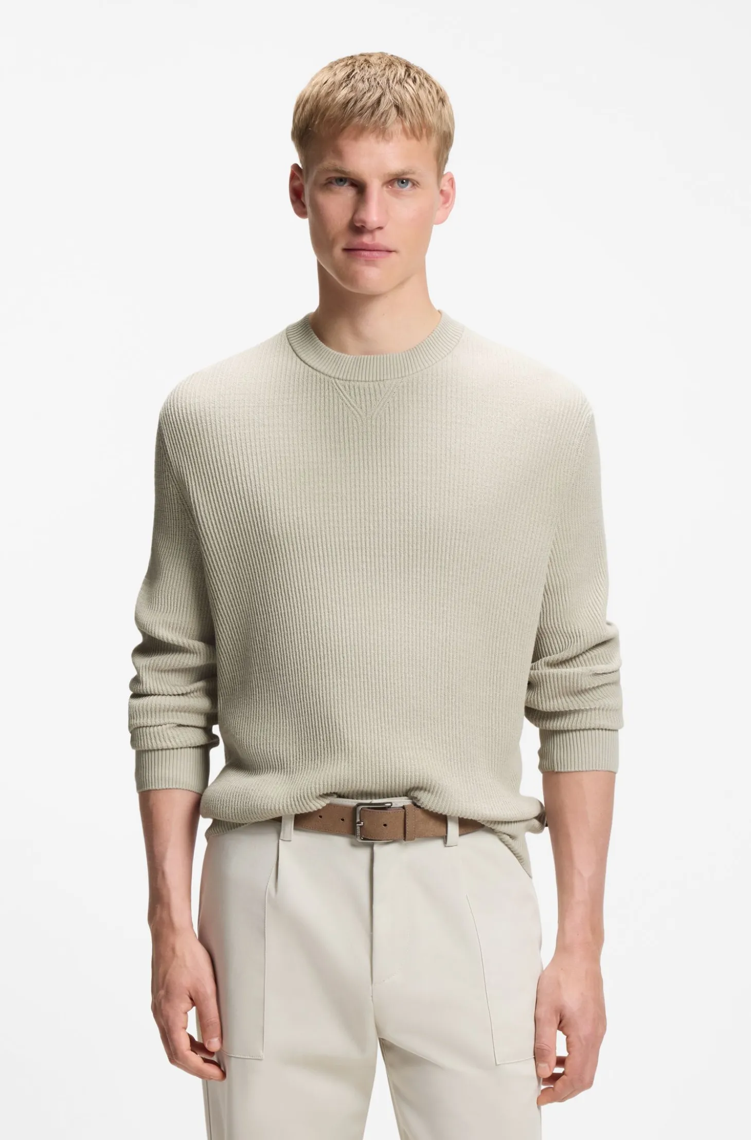 Pullover aus Baumwoll-Mix mit Rippstrick
