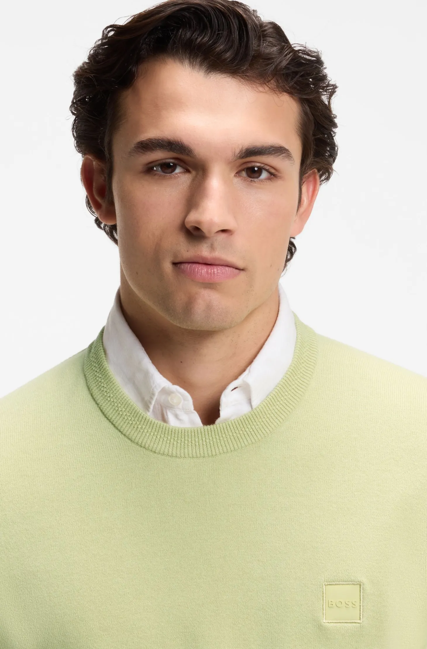 Pullover aus Baumwoll-Mix mit Logo-Patch
