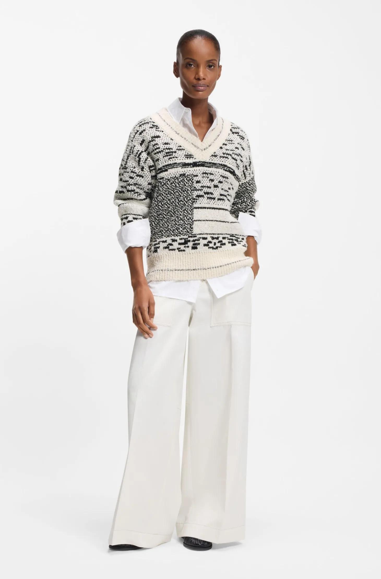 Pullover aus Baumwoll-Mix mit Jacquard-Muster
