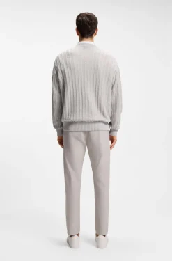 Pullover aus Leinen-Baumwolle mit Strickstruktur