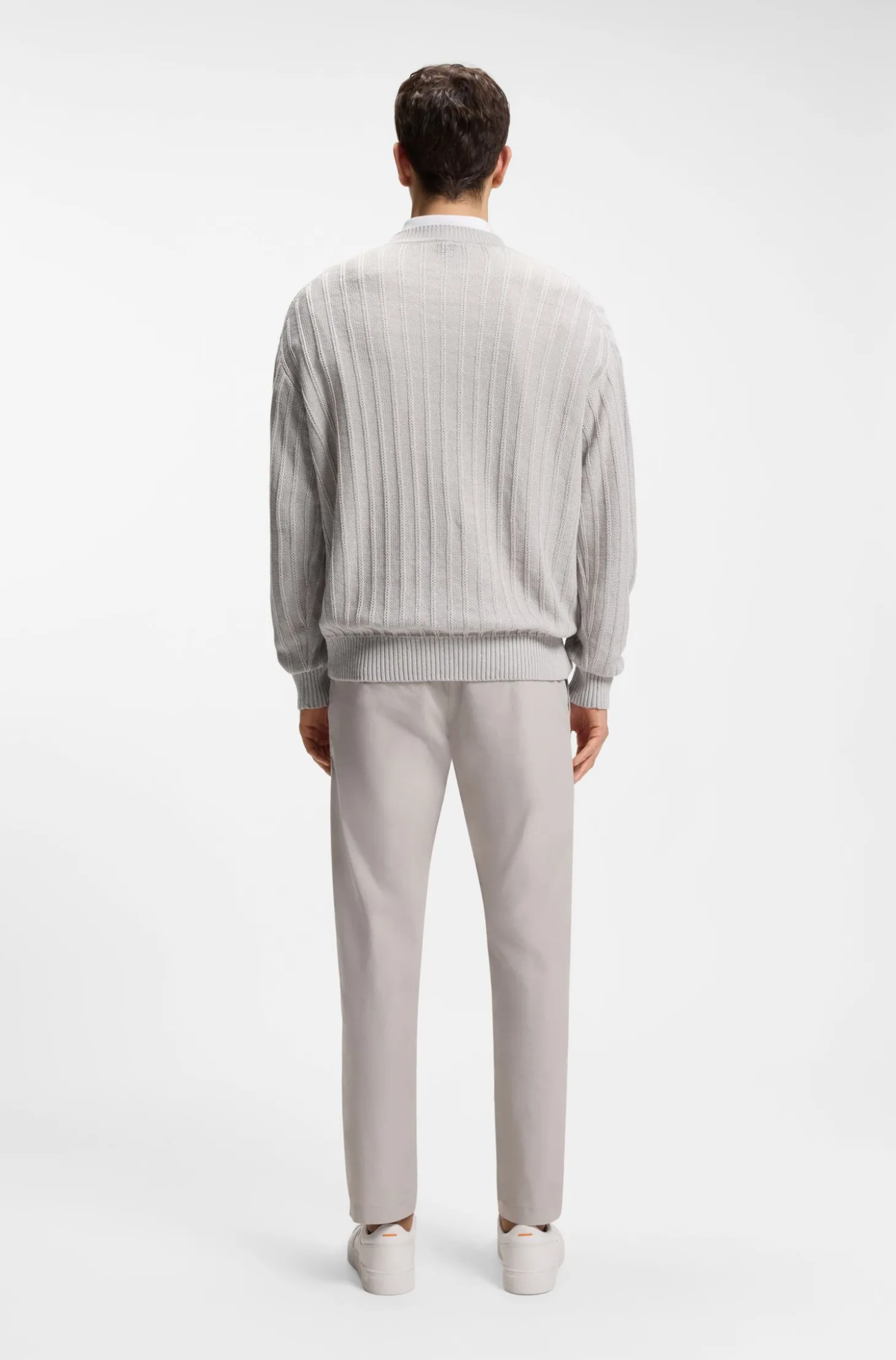 Pullover aus Leinen-Baumwolle mit Strickstruktur