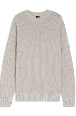 Pullover aus Leinen-Baumwolle mit Strickstruktur